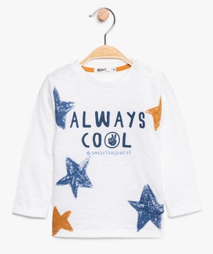 Tee-shirt bébé garçon à manches longues motif étoiles vue1 - GEMO(BEBE DEBT) - GEMO