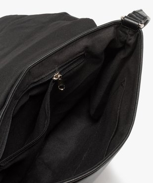 Sac femme forme besace avec rabat drapé vue3 - GEMO (ACCESS) - GEMO