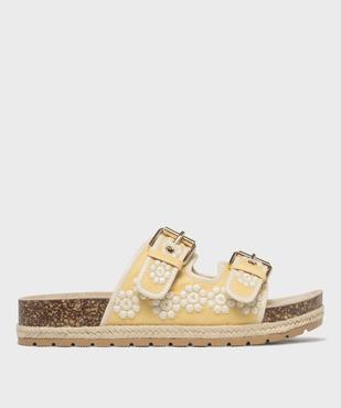 Mules à semelle plateforme et larges brides brodées femme - 5 Miles vue1 - 5 MILES - GEMO