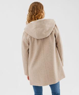 Manteau mi-long zippé à capuche femme vue3 - GEMO 4G FEMME - GEMO