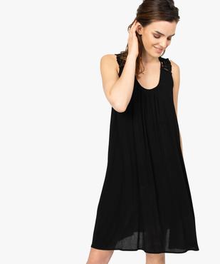 Robe femme sans manches en crêpe avec dos en crochet vue1 - GEMO(FEMME PAP) - GEMO