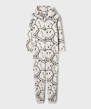 Combinaison pyjama à capuche en maille douillette fille -  Smiley World vue1 - SMILEY WORLD - GEMO