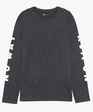 Tee-shirt garçon à manches longues avec inscription vue1 - GEMO (JUNIOR) - GEMO