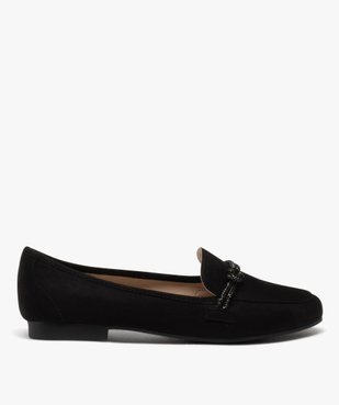 Mocassins femme unis en suédine à bout rond avec bride strass vue1 - GEMO 4G FEMME - GEMO