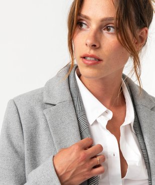 Manteau long droit en laine à double boutonnage femme vue5 - GEMO(FEMME PAP) - GEMO