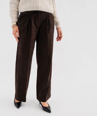 Pantalon large en velours côtelé femme vue1 - GEMO(FEMME PAP) - GEMO