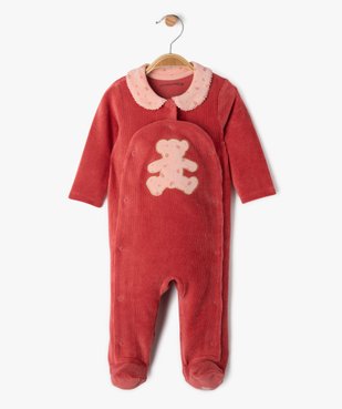 Pyjama en velours côtelé à col Claudine bébé - LuluCastagnette vue1 - LULU G4G - GEMO