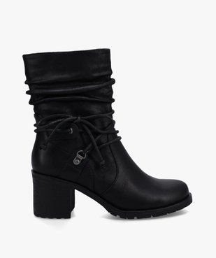 Boots femme à talon bride fantaisie et semelle crantée  vue1 - GEMO(URBAIN) - GEMO