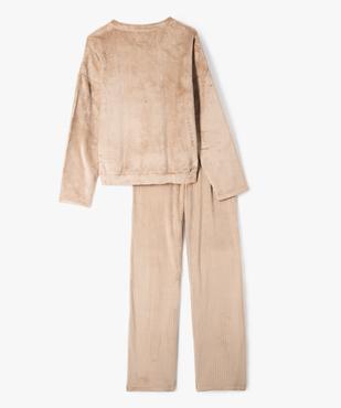 Pyjama en maille peluche et velours fille vue3 - GEMO (JUNIOR) - GEMO