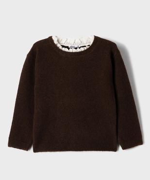 Pull effet 2-en-1 à col victorien avec de la laine fille vue1 - GEMO (ENFANT) - GEMO