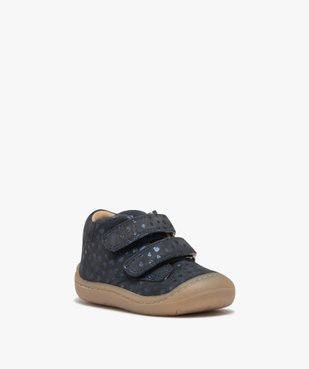 Chaussures premiers pas bébé fille unies avec double scratch à motif petits coeurs - NA! vue2 - NA! - GEMO
