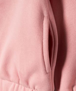 Sweat à capuche zippé intérieur molletonné broderie bouclette fille vue3 - GEMO 4G FILLE - GEMO