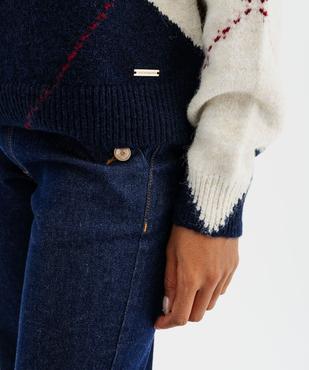 Pull tricolore à motifs géométriques femme - LuluCastagnette vue4 - LULUCASTAGNETTE - GEMO