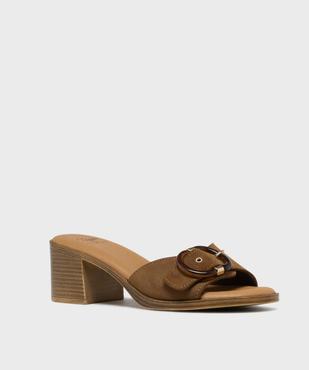 Mules à talon dessus cuir femme - Tanéo vue2 - TANEO - GEMO
