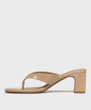 Mules à talon large et entredoigt femme - Follow Me vue3 - FOLLOW ME - GEMO