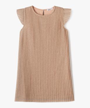 Robe de soirée plissée en maille scintillante fille vue1 - GEMO (ENFANT) - GEMO