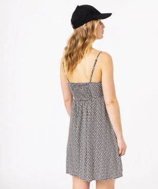 Robe courte imprimée à fines bretelles femme vue3 - GEMO(FEMME PAP) - GEMO