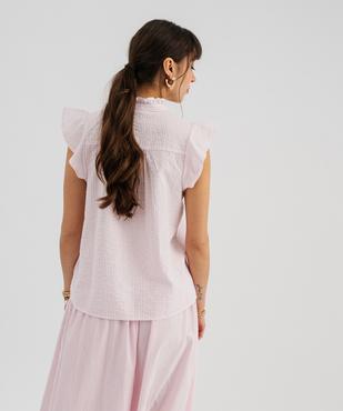 Blouse à motif avec fronces et volants femme vue3 - GEMO(FEMME PAP) - GEMO