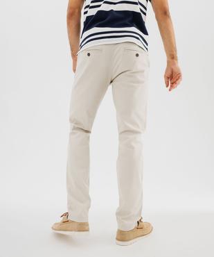 Pantalon chino en coton stretch avec ceinture tressée homme vue4 - GEMO 4G HOMME - GEMO
