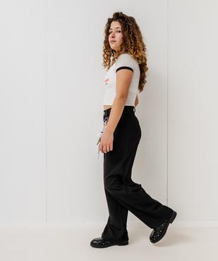 Pantalon large à pinces fille vue7 - GEMO (JUNIOR) - GEMO