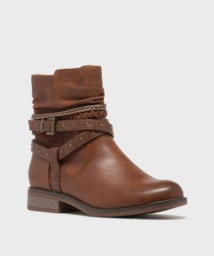 Boots avec brides fantaisie sur la tige femme - Emilia Rosa vue2 - EMILIA ROSA - GEMO