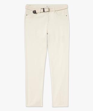 Pantalon 5 poches en coton stretch texturé avec ceinture tressée homme vue4 - GEMO 4G HOMME - GEMO