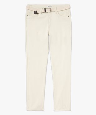 Pantalon 5 poches en coton stretch texturé avec ceinture tressée homme vue4 - GEMO 4G HOMME - GEMO