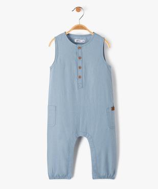 Combinaison bébé garçon en lin sans manches vue1 - GEMO(BEBE DEBT) - GEMO