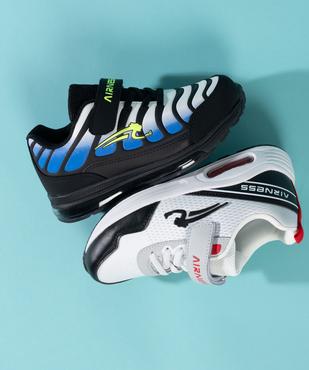 Baskets à scratch bicolores avec semelle à bulle d’air garçon - Airness vue6 - AIRNESS - GEMO