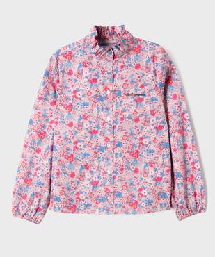 Chemise à col froncé à motifs fleuris fille - LuluCastagnette vue1 - LULUCASTAGNETTE - GEMO