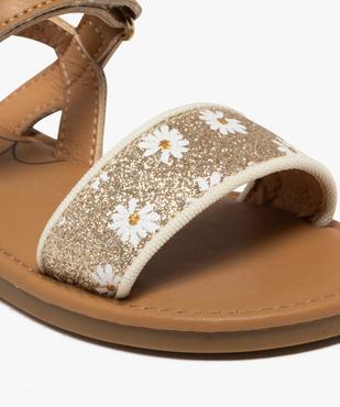 Sandales à bride pailletée et fleurie ajustables par scratch fille vue6 - LOVELY WINGS - GEMO