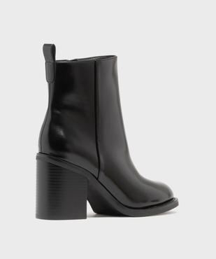 Boots à talon large et bout rond unies femme vue4 - FOLLOW ME - GEMO