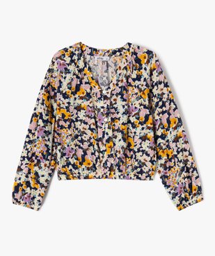 Chemise à manches longues à motifs fleuris fille vue2 - GEMO (ENFANT) - GEMO