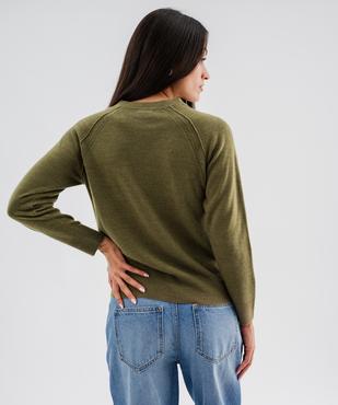 Pull col rond en maille fine femme vue2 - GEMO(FEMME PAP) - GEMO