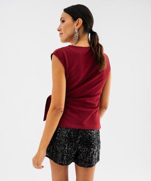 Débardeur asymétrique noué femme vue4 - GEMO 4G FEMME - GEMO