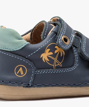 Chaussures premiers pas en cuir souple à double scratch bébé garçon - Alma vue6 - ALMA - GEMO