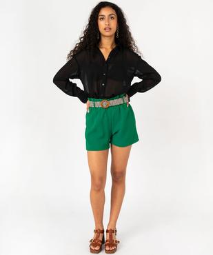 Chemise en voile transparent avec fines rayures en relief femme vue5 - GEMO(FEMME PAP) - GEMO