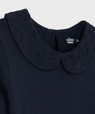 Tee-shirt manches longues avec col Claudine fille vue2 - GEMO 4G FILLE - GEMO