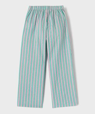 Pantalon rayé en coton froissé fille vue4 - GEMO (ENFANT) - GEMO