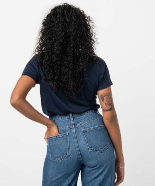Tee-shirt femme à manches courtes avec inscription vue3 - GEMO 4G FEMME - GEMO