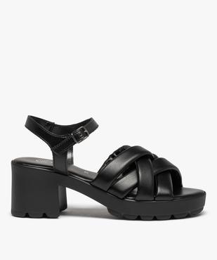 Sandales femme à talon unies à brides matelassées vue1 - GEMO(URBAIN) - GEMO