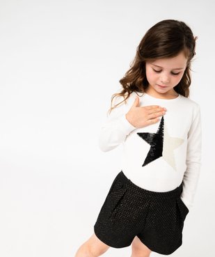 Tee-shirt à manches longues avec motif étoile fille vue1 - GEMO 4G FILLE - GEMO