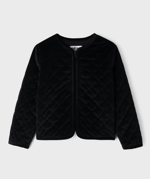 Veste zippée en velours matelassé fille vue1 - GEMO (ENFANT) - GEMO