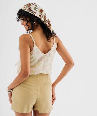 Top en voile fleuri à fines bretelles femme vue3 - GEMO(FEMME PAP) - GEMO