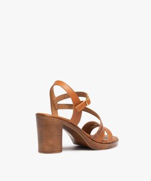 Sandales femme à talon carré et brides en cuir – Tanéo vue4 - TANEO - GEMO