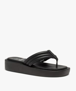 Tongs femme à semelle plateforme et brides rembourrées vue2 - GEMO (CASUAL) - GEMO
