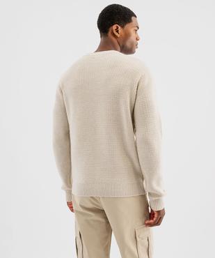 Pull en maille fantaisie à col rond homme vue4 - GEMO (HOMME) - GEMO