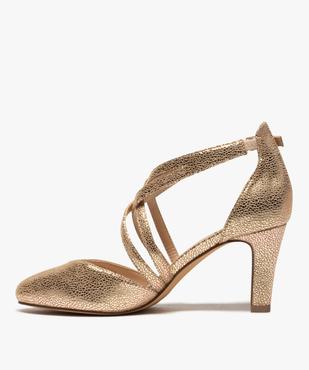 Escarpins femme à talon et fines brides croisées vue3 - GEMO(URBAIN) - GEMO