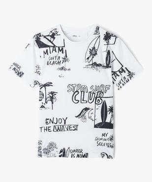 Tee-shirt avec motif surf sur le buste garçon vue1 - GEMO (JUNIOR) - GEMO