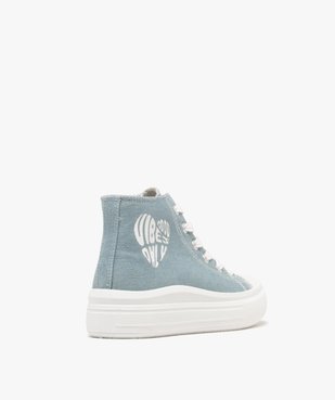 Baskets montantes en toile avec lacets et zip fille vue5 - LOVELY WINGS - GEMO